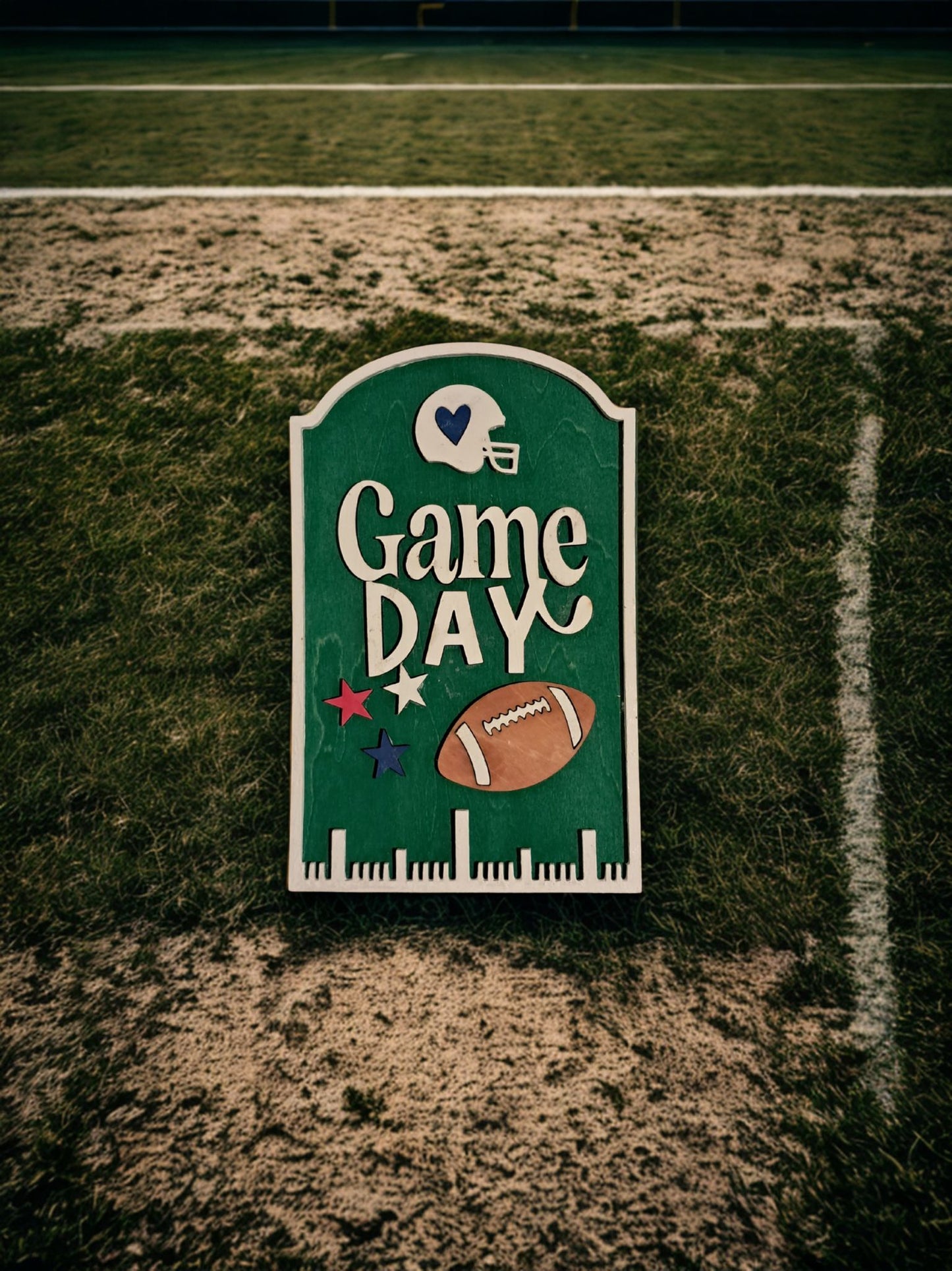 Game Day Insert! Are you a Football Fan? Know someone who is? This Game Day insert fits into the interchangeable frame that's available here. You can purchase the insert by itself or with the frame that fits all the other inserts available. The choice is yours! Would you like the stars to reflect your team colors? Not a problem, order the insert and send us a quick email with your preferred colors! It really is that easy. 