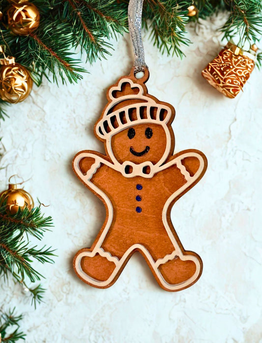 Let me introduce you to Graham the Gingerbread Man! He would look just perfect on your Christmas tree, sure to delight anyone who enjoys the deliciousness and aroma of a fresh-baked gingerbread man. Gingerbread men, the soft and chewy kind, are a staple in our family! It's just not Christmas without them! Thank you, Sis! Graham the Gingerbread man comes complete with a green ribbon hanger. Ornament measures approx. 4 inches high by 2.50 inches wide. 



