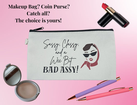 Canvas Zippered Bag - Sassy